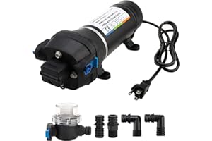 Yaegoo AC 110V Self Priming Water Pressure Diaphragm Pump for Caravan/RV/Boat/Home/Kitchen/Bathroom/Irrigation/Garden (Large 