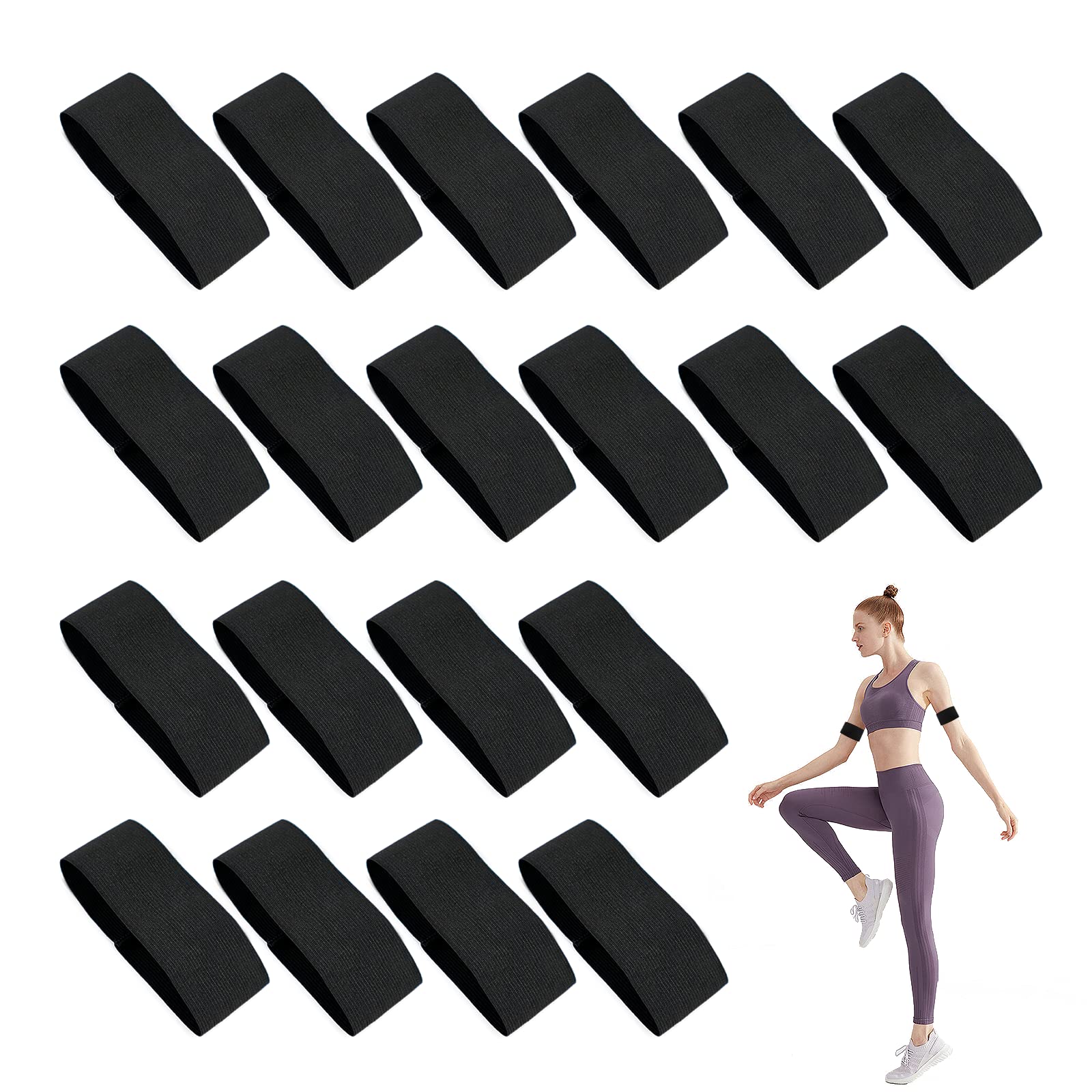 CATELL 20Pcs Black Armbands Mourning Black Elasticated Arm Bands Black Armband Mourning Armband Funeral Loop Closure Sports Elastic Arm Band Black For Football Basketball Captains Respect Memorial