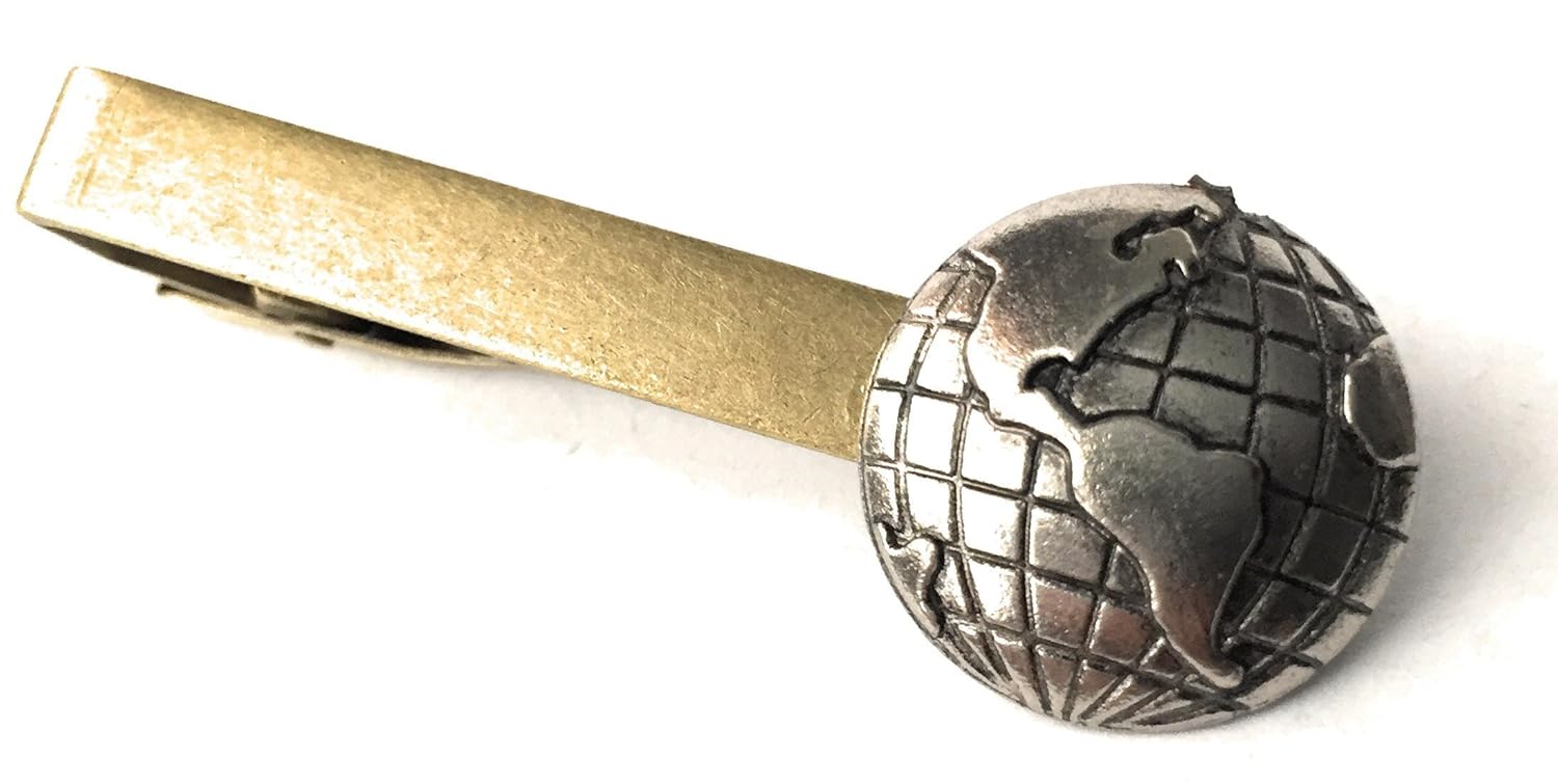 Amazon Com Globe Tie Clip By Arcanum By Aerrowae Tie Bar Gifts