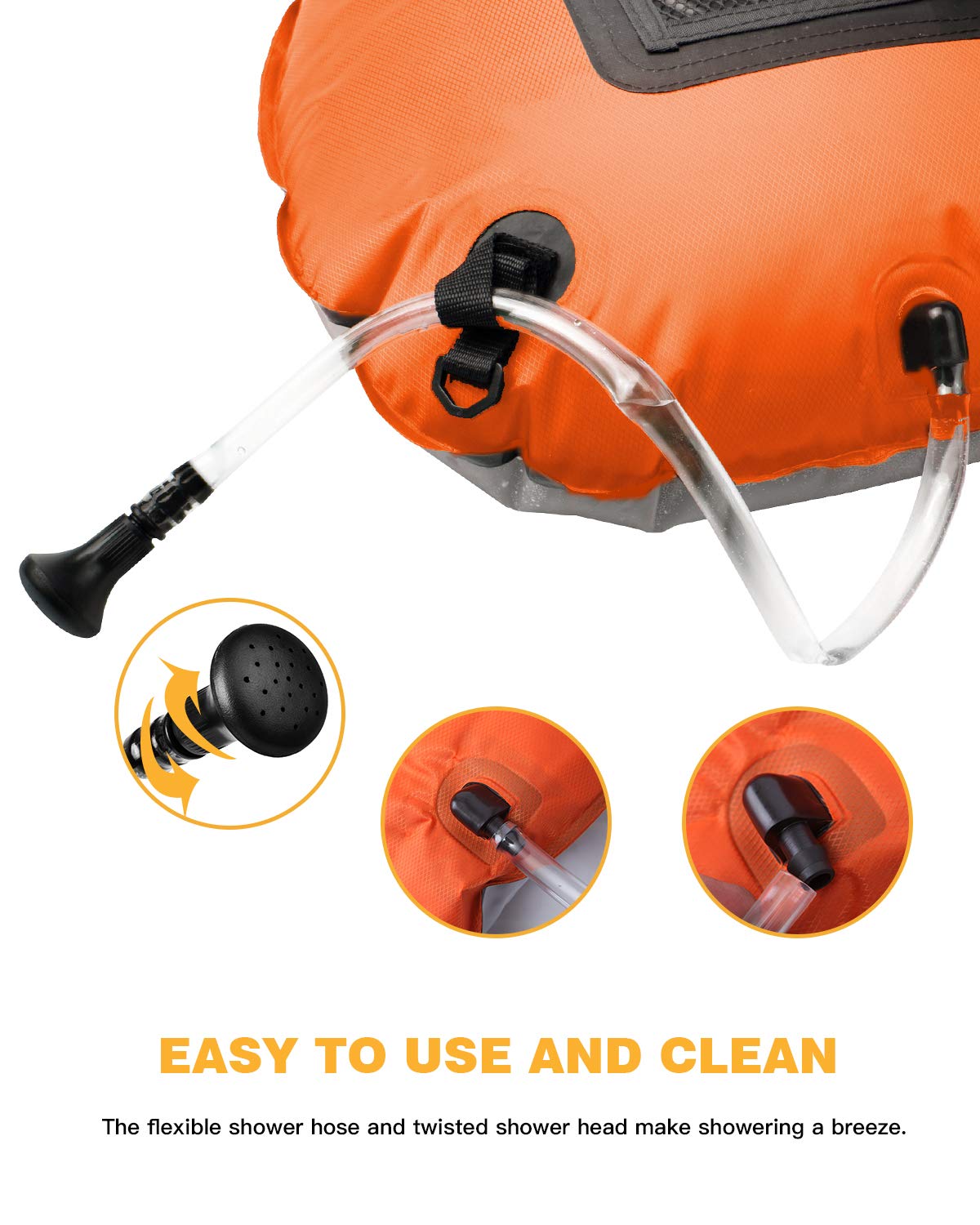 KingCamp Portable Outdoor Camping Solar Shower 20 Litre with Temperature Gauge