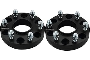 DCVAMOUS 2PC Black 6x5.5 Hubcentric Wheel Spacers 1.25 Inch with 14x1.5 Studs Compatible with Chevy GMC 6 Lug 6x139.7 for 1999-2022 Silverado Sierra 1500 | 1988-2022 Suburban Yukon | 2019-2022 RAM1500