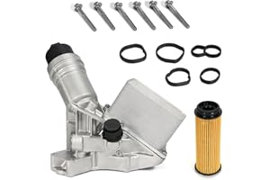 Aumzong 11428583895 Aluminium Engine Oil Cooler Filter Housing Assembly Compatible with 2016-2021 BMW 340i 440i 540d 540i 640i 740i M240i X3 X4 3.0L Replace# 11428511391