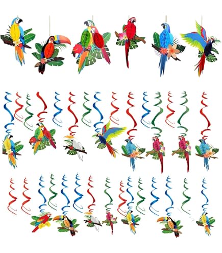 LMSHOWOWO Lot de 9 découpes en nid d'abeille en papier à suspendre pour Hawaï, été, plage, Tiki, bar, Luau, forêt tropicale, jungle, décorations de LMSHOWOWO Lot de 9 découpes en nid d'abeille en papier à suspendre pour Hawaï, été, plage, Tiki, bar, Luau, forêt tropicale, jungle, décorations de