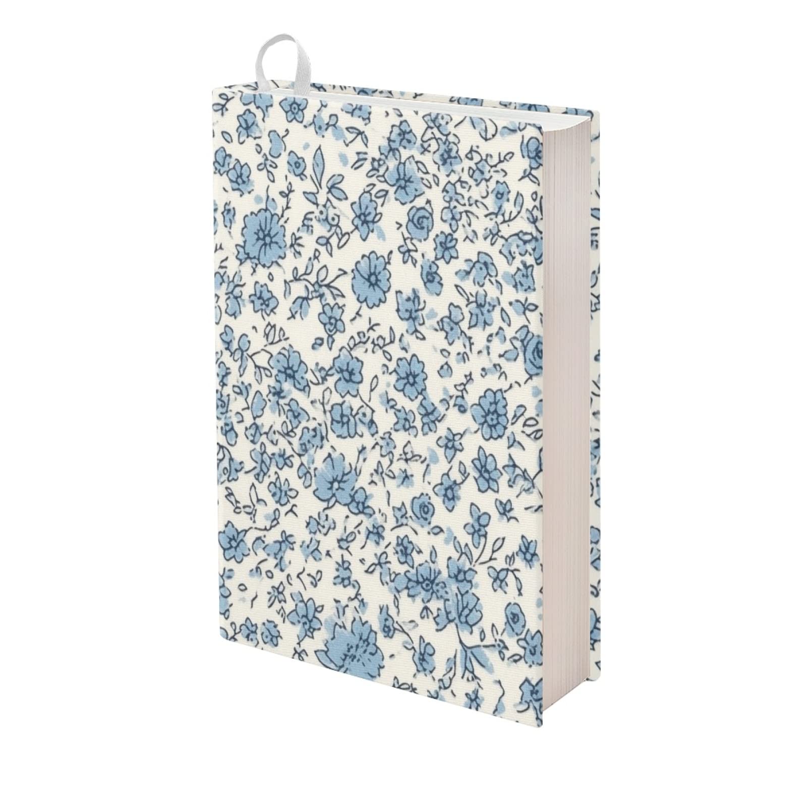 Kuiaobaty Blue Ditsy Floral Book Sleeve Cover Fit for 11 * 9inch, Vintage French Countryside Book Protector Cloth Cover Washable