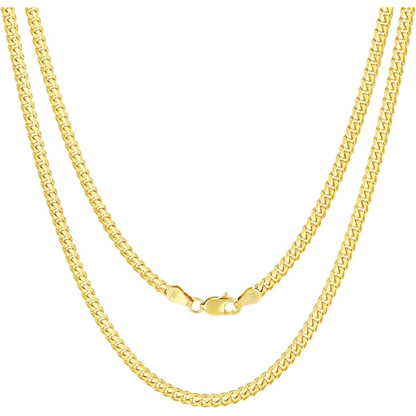 Nuragold 14k Real Yellow Gold Solid Miami Cuban Link 5mm Chain