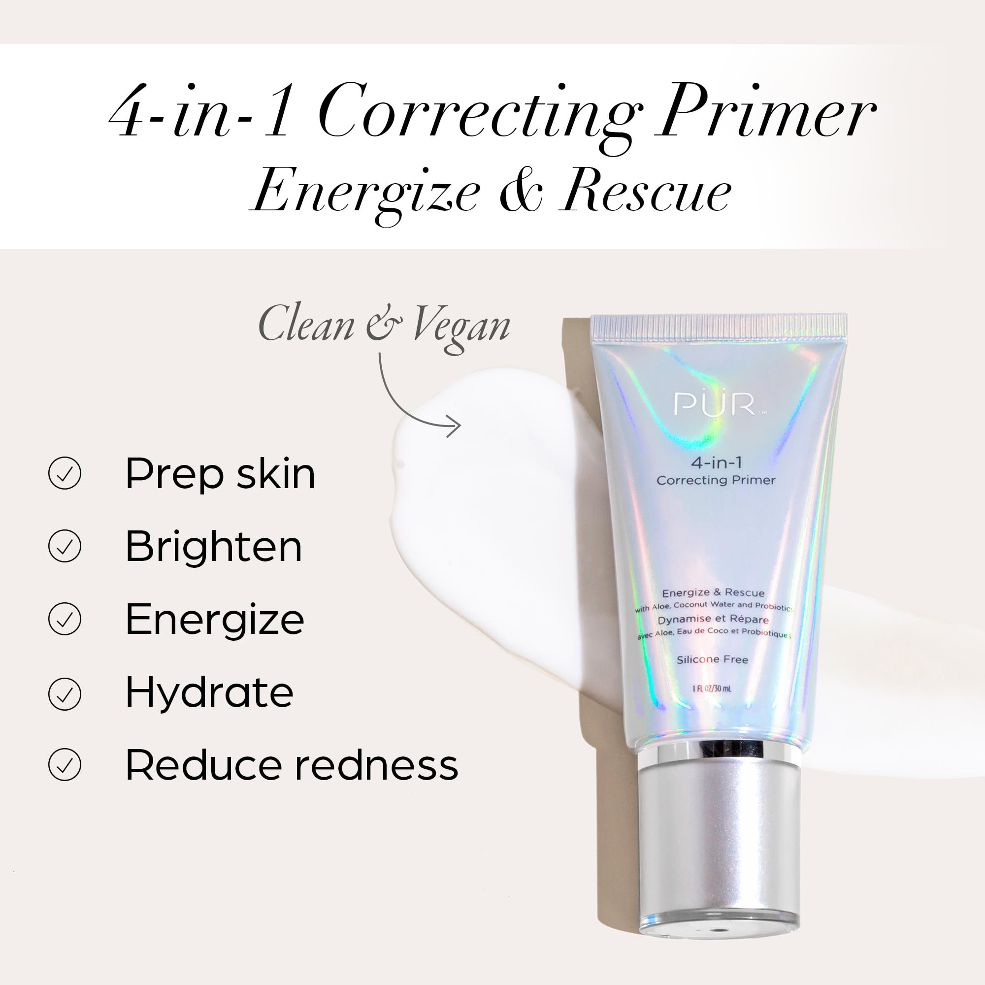 PÜR MINERALS 4-in-1 Correcting Primer Energize & Rescue