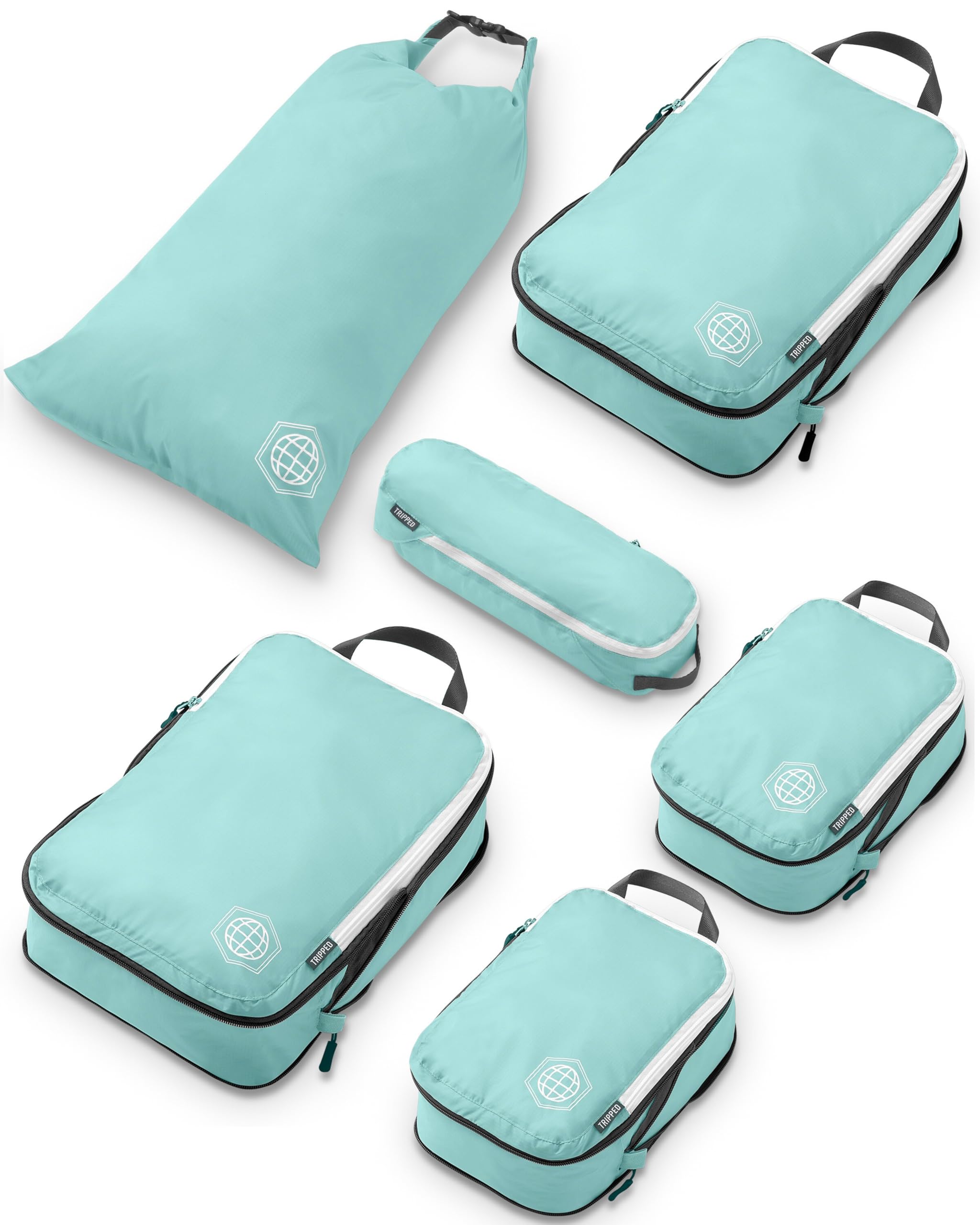 Compression Packing Cubes 6 Piece Set for Travel - Lightweight, Durab…