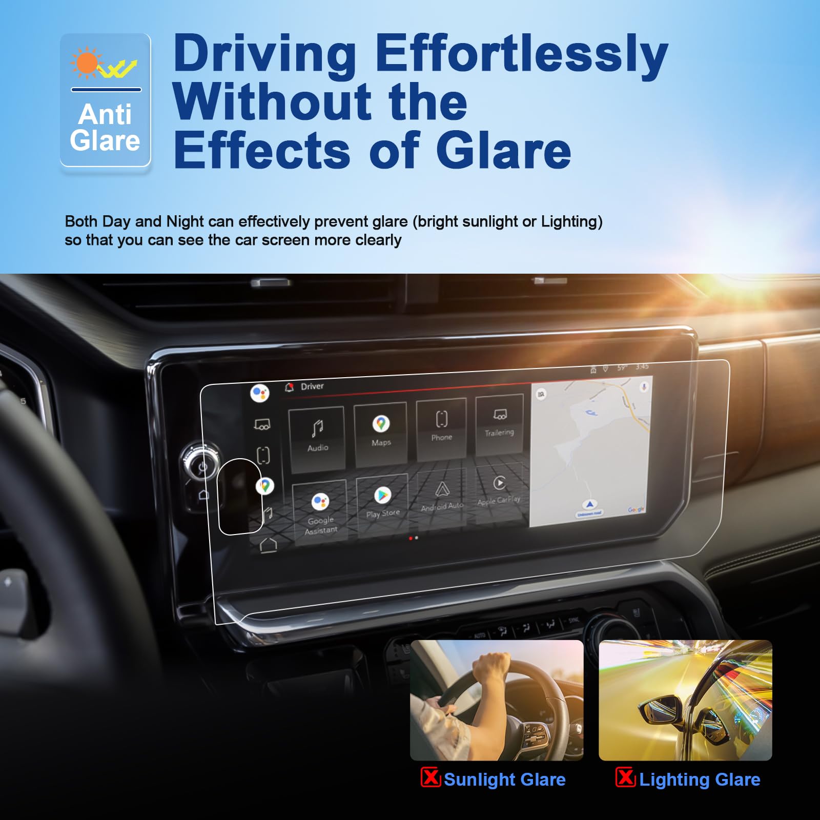 Anti-Glare Matte Screen Protector for 2022-2025 2026 GMC Sierra 1500 (AT4/AT4X/Denali/Denali Ultimate), 9H Tempered Glass 2023 2024 Sierra 1500/2500HD/3500HD Accessories Anti-Fingerprint 13.4