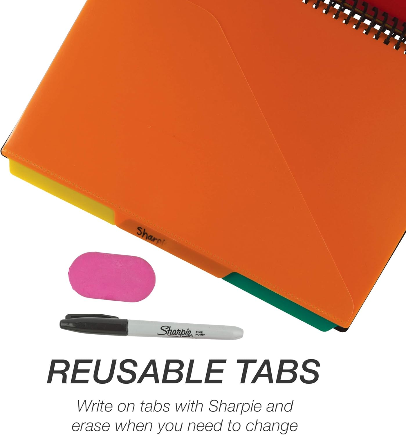 Samsill 24 Pocket Spiral Project Organizer with 12 Dividers, Customizable Front Cover, Erasable Write On Tabs : Office Products