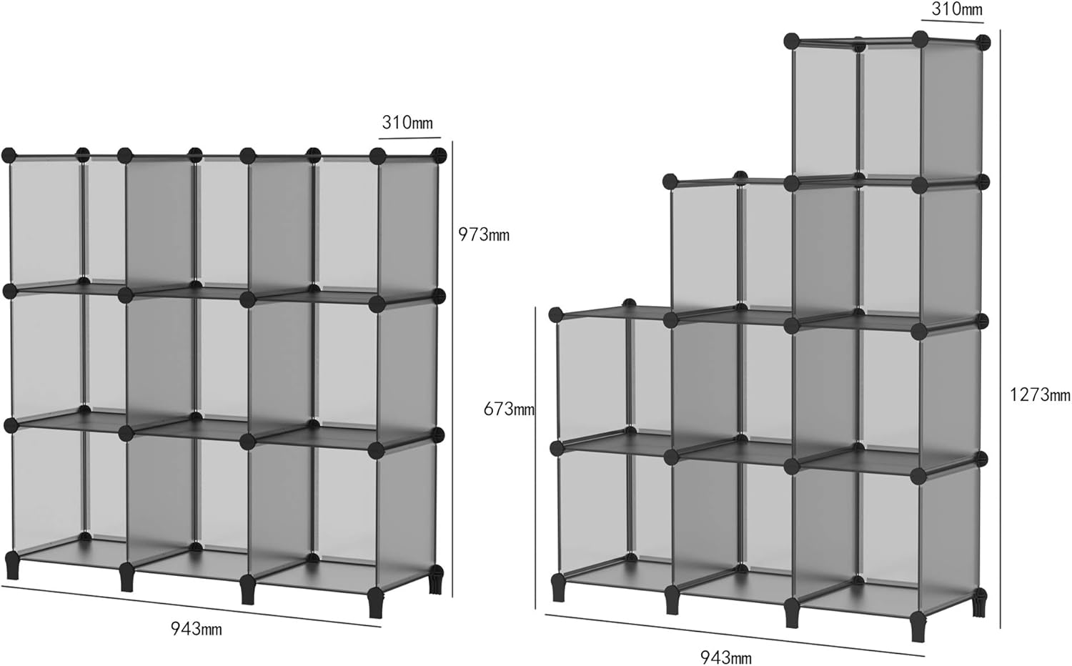 SIMPDIY Storage Cube, 9 Cube Storage Unit bookcase Storage Cube DIY