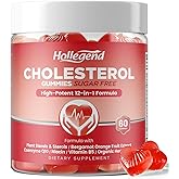 HOLLEGEND 12-In-1 Cholesterol Supplements Gummies, 1500mg Plant Sterols for Cholesterol Health, Plus Citrus Bergamot, CoQ10 & Vitamins for Heart Health, Vegan, Sugar Free, Mixed Berry Flavor, 60 Chews