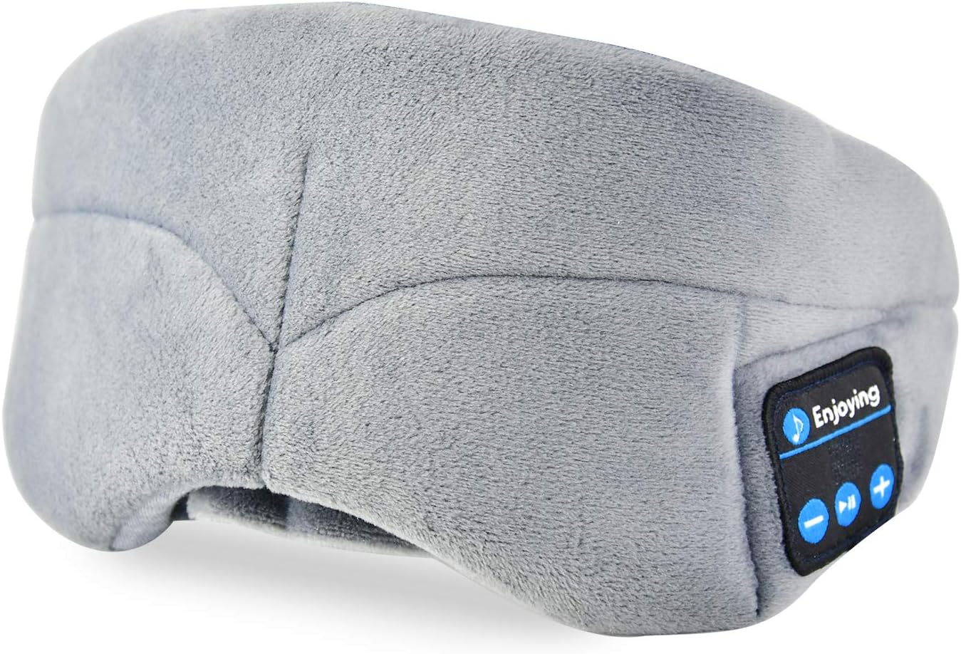 Sleep Headphones,Bluetooth Eye Mask Wireless Headsets with Built-in Mic Speaker for Hand Free Calling,Soft Comfortable Washable of Music Sleeping Eye Shade Compatible with Smart Phone (Grey)