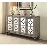 HomeStock Gray Console Table with Doors &amp; Shelves - Entryway &amp; Living Room Accent 60L x 15W x 37H