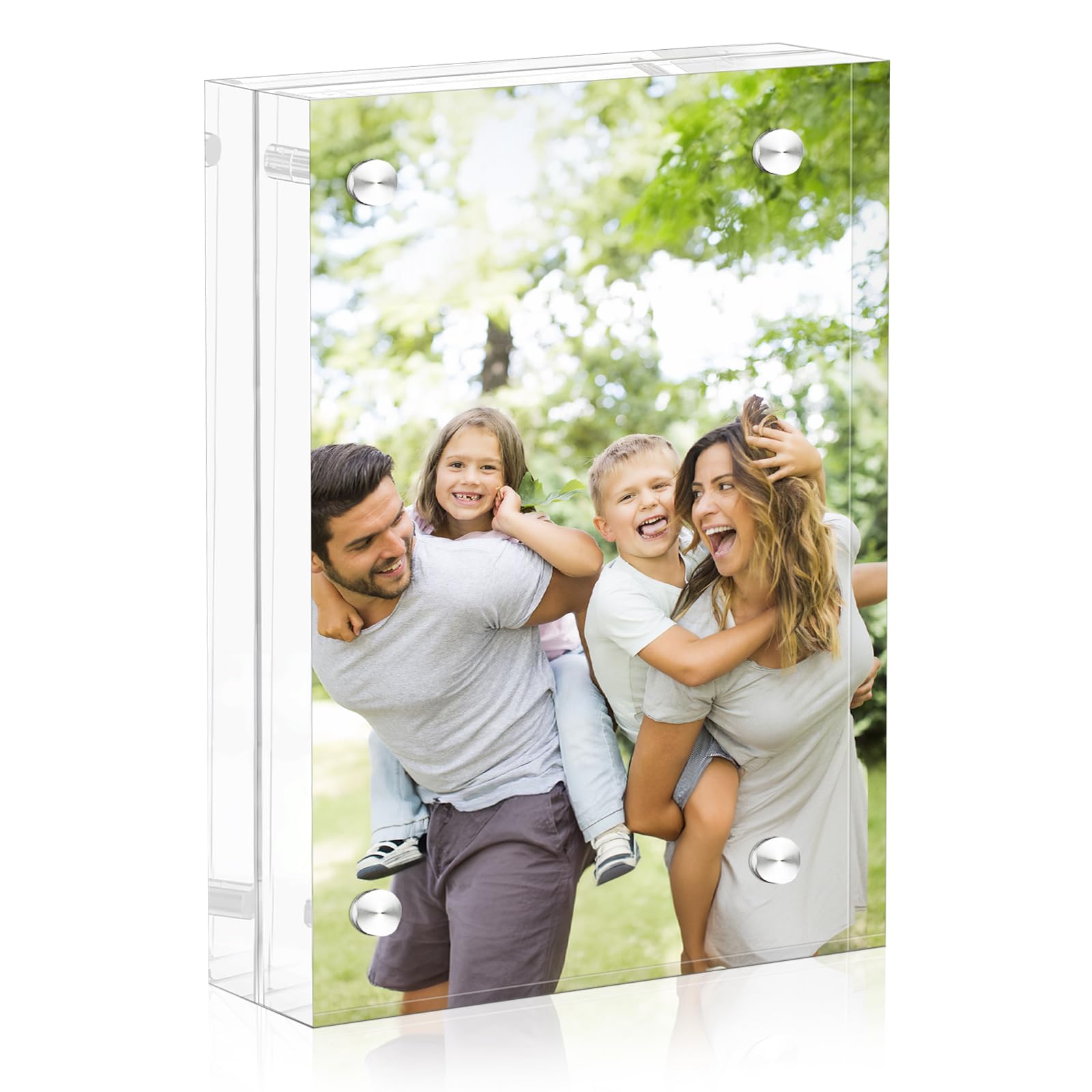 lalago Clear Acrylic Picture Frame, Table Picture Frame, 6 x 9 cm, Acrylic Magnetic Picture Frame, Acrylic Picture Frame, Photo Frame, Compatible with Instax Mini for Photo Cards