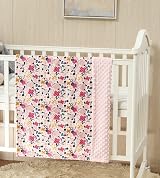 CREVENT Floral Baby Blanket 75x100cm Dotted Backing Soft Plush Receiving Crib view 4