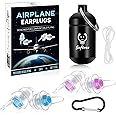 Softvox Airplane Ear Pressure Relief Ear Plugs with Cord, Prevent Ear-Pain & Noise Reduction, Plane Travel Essentials Pressure Equalizing Earbuds, 100x Reusable Comfy Earplugs for Adults Kids 12+