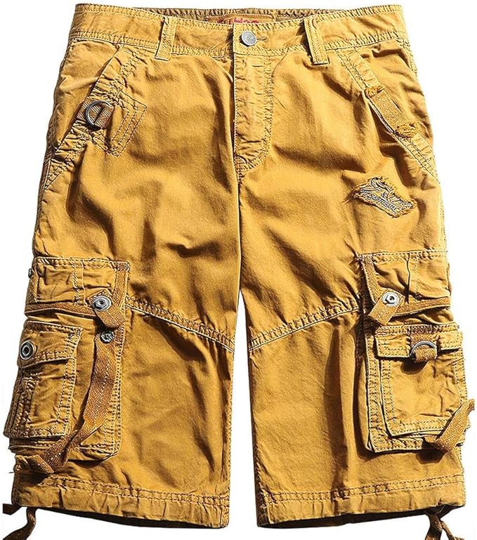 gold cargo shorts
