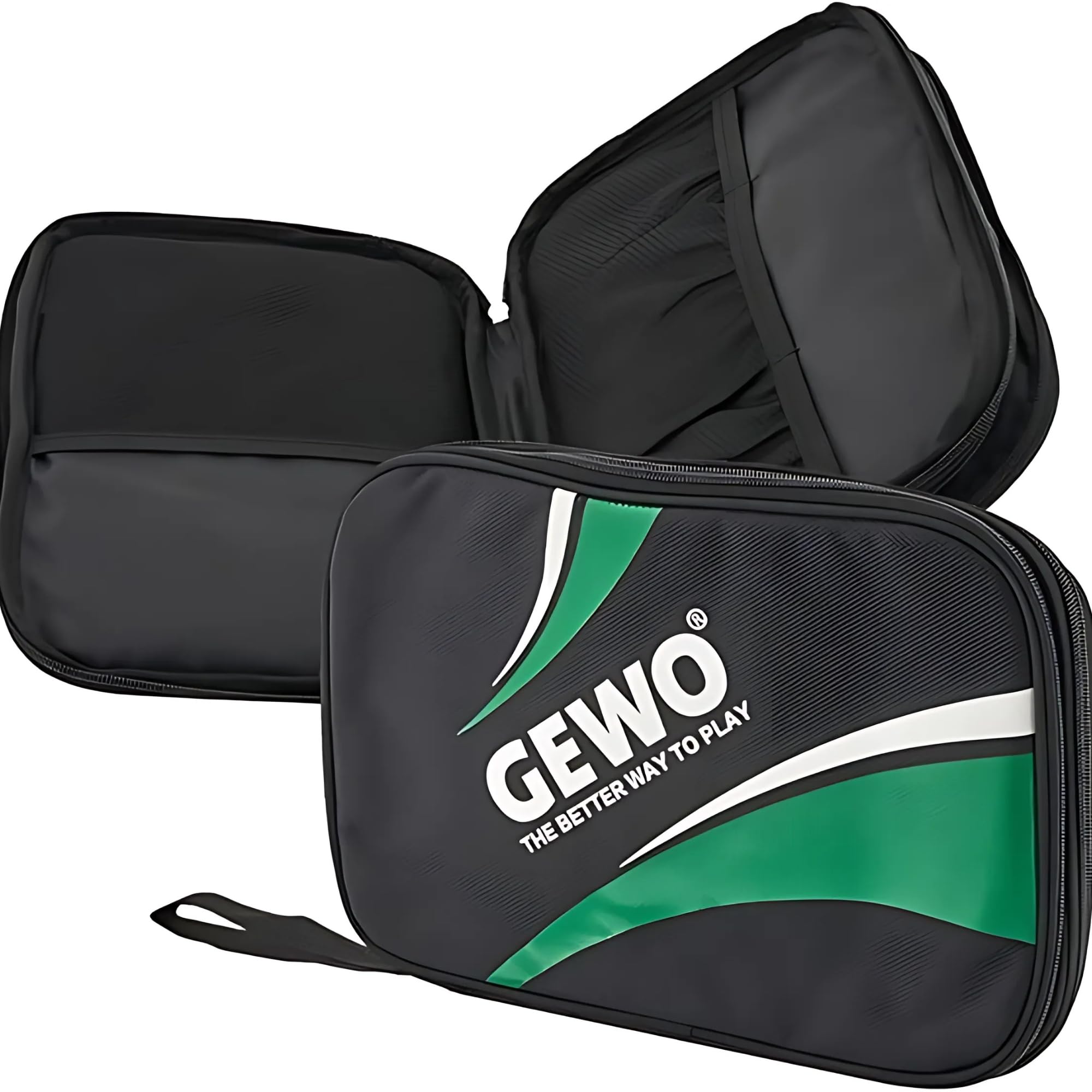 GEWO Unisex Adult Master Table Tennis Double Cover, Black/Green, 32 x 23 x 3 cm