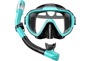 Seovediary Snorkel Set Adults Snorkeling Gear Anti-Fog Panoramic View Swim Mask Dry Top Snorkel Kit with Carry Bag for Snorkeling Scuba Diving Swimming Travel