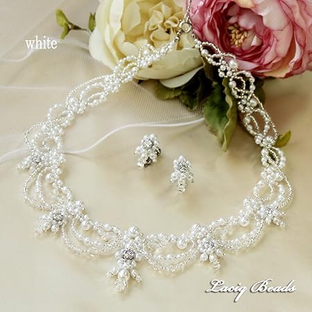 Amazon 手作りキット シンデレラネックレス イヤリング アイボリーパール ラシクビーズ Laciqbeads ビーズ アクセサリーキット 通販