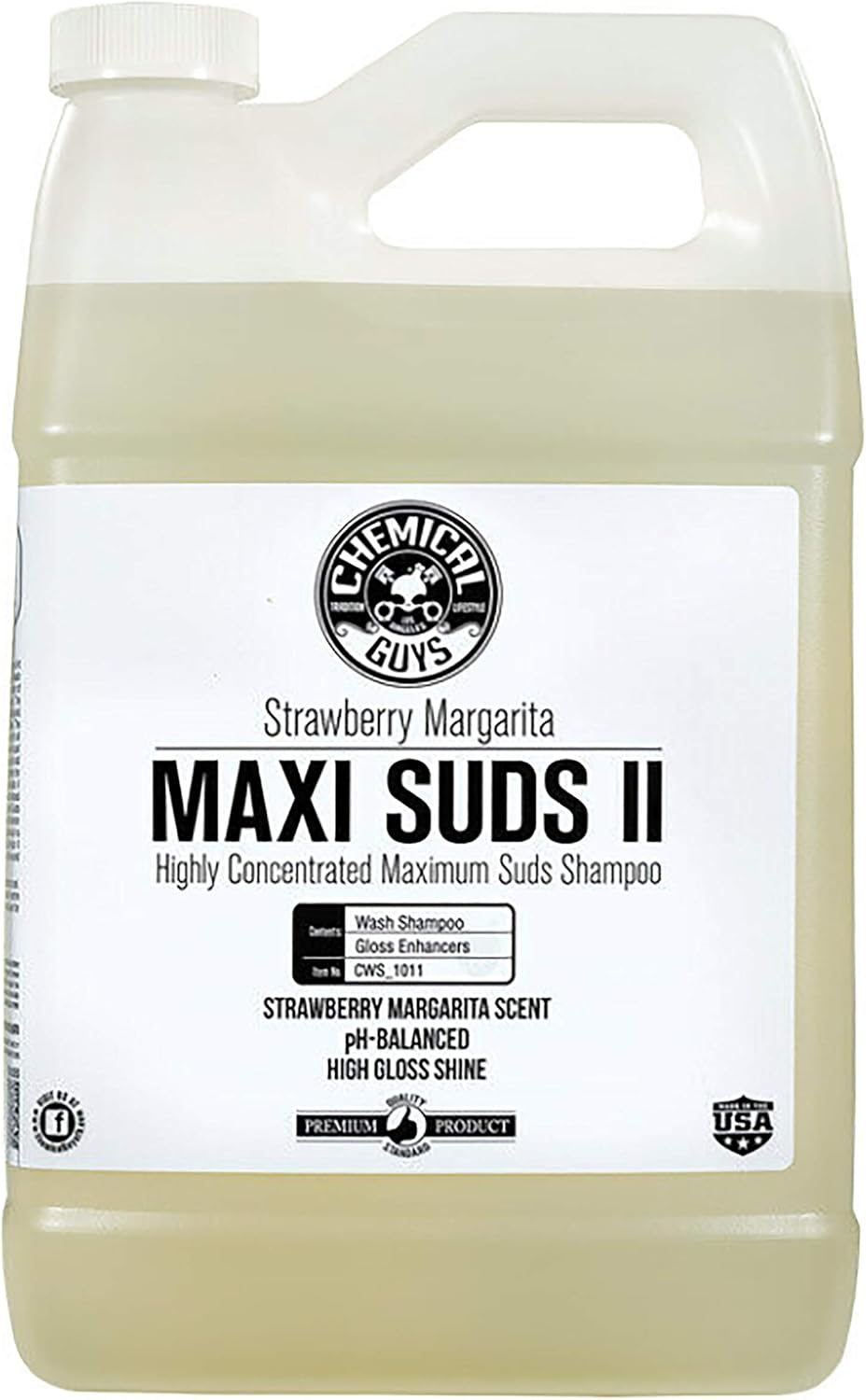 Chemical Guys CWS_101 Maxi-Suds II Super Suds Car Wash Soap and Shampoo, Cherry Scent (1 Gal): Automotive