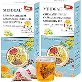 Meideal Chrysanthemum Cassia Seed & Burdock Goji Berry Tea, Liver Cleanse & Detox Herbal Tea Bags, Dandelion Wolfberry Tea, 20 Count, Vegan, Sugar-Free & Caffeine-Free (TWO BOXES)
