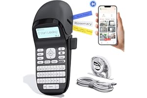 VIXIC Bluetooth Label Maker Machine with-Tape, Label Maker with Keyboard Multiple Fonts & Icons, LT12 Rechargeable Labeler Portable Handheld Label Makers Waterproof-Labels for Home Kitchen Office School
