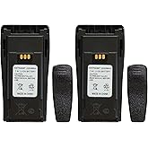 Nozza 2-Pack NNTN4497CR NNTN4497DR NNTN4496 7.4V 2250mAh Li-ion Two-Way Radio Batteries for Motorola CP040, CP200, PR400, GP3188, EP450, DEP450 with Belt Clips