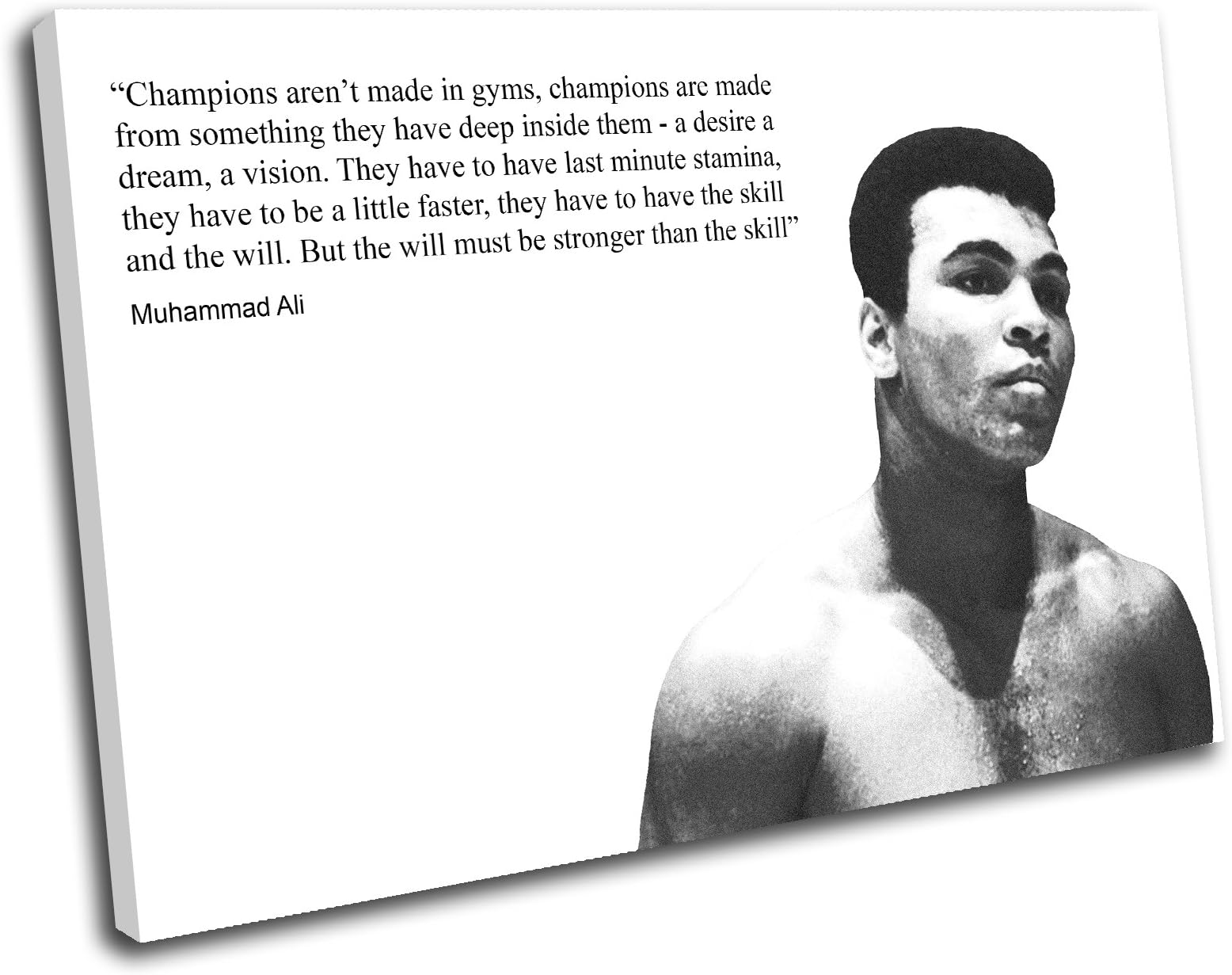 Canvas Culture - Muhammad Ali Boxing Canvas Art Print Box Framed Picture 1 White 60 x 40cm