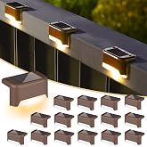 SOLPEX Solar Deck Lights Outdoor 16 Pack,Step Light Waterproof,Warm White | Led Solar lights for Outdoor Stairs,Step,Fence,Yard,Garden,Patio and Pathway