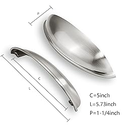 CABDM 10 Pack 5" Drawer Pulls Brushed Satin Nickel