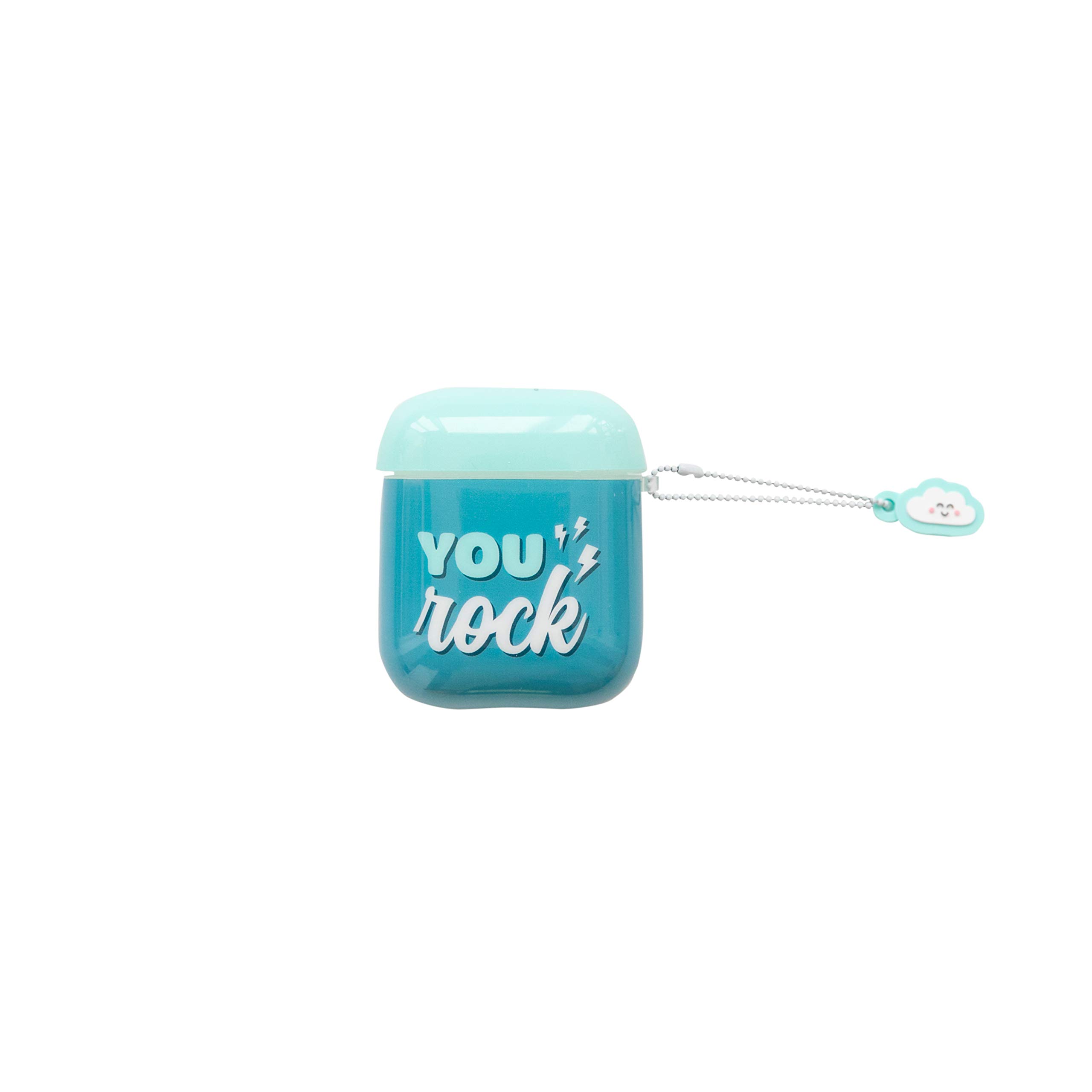 Mr. Wonderful Slim glitter TPU case with You Rock text for Apple Airpods. Compatible with Airpods 1 and 3