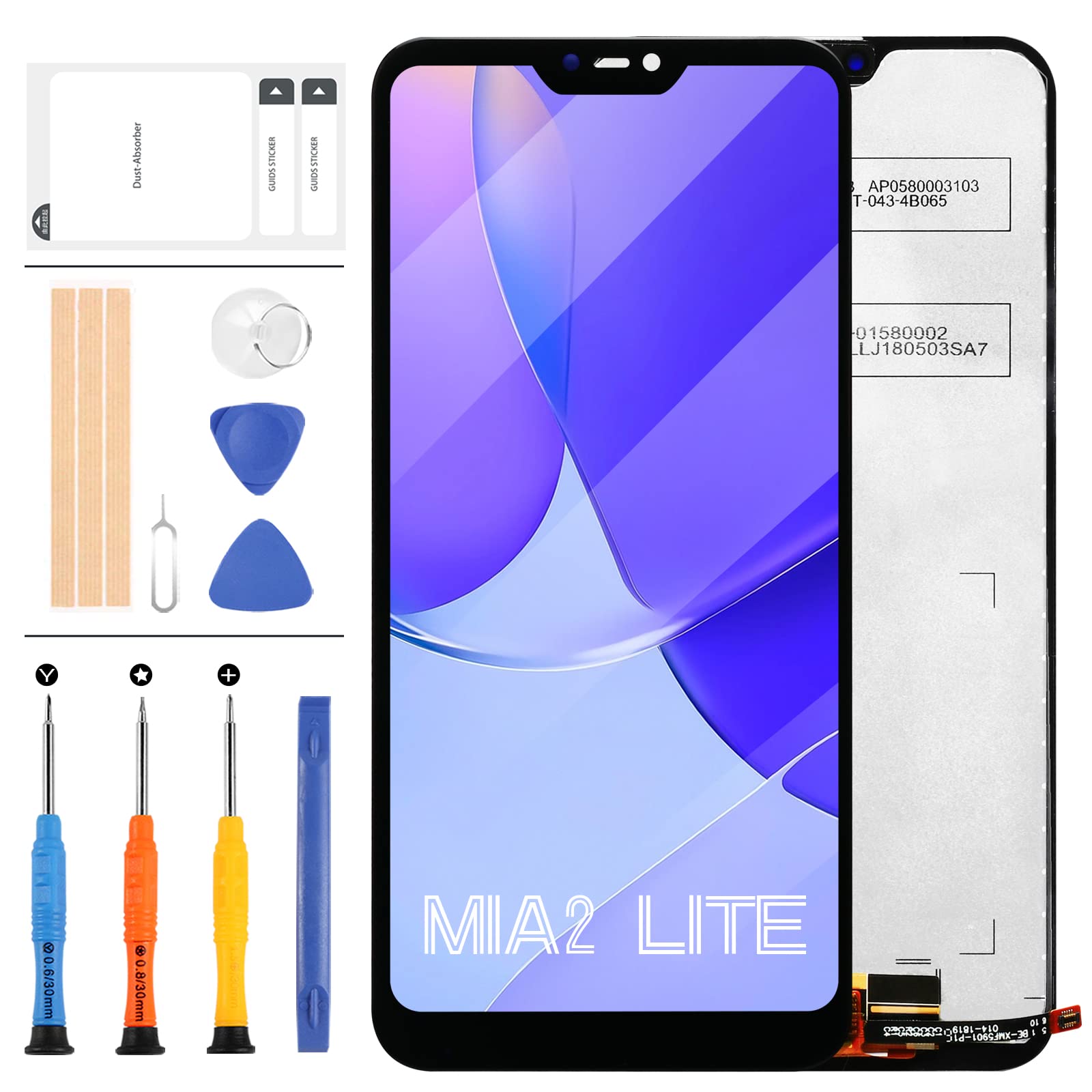 Screen Replacement for Xiaomi Mi A2 lite/Redmi 6pro Redmi 6 pro / M1805D1SE M1805D1SG M1805D1SC M1805D1ST LCD Display Touch Digitizer Full Glass Panel Assembly,with Free Tools (Black no Frame)