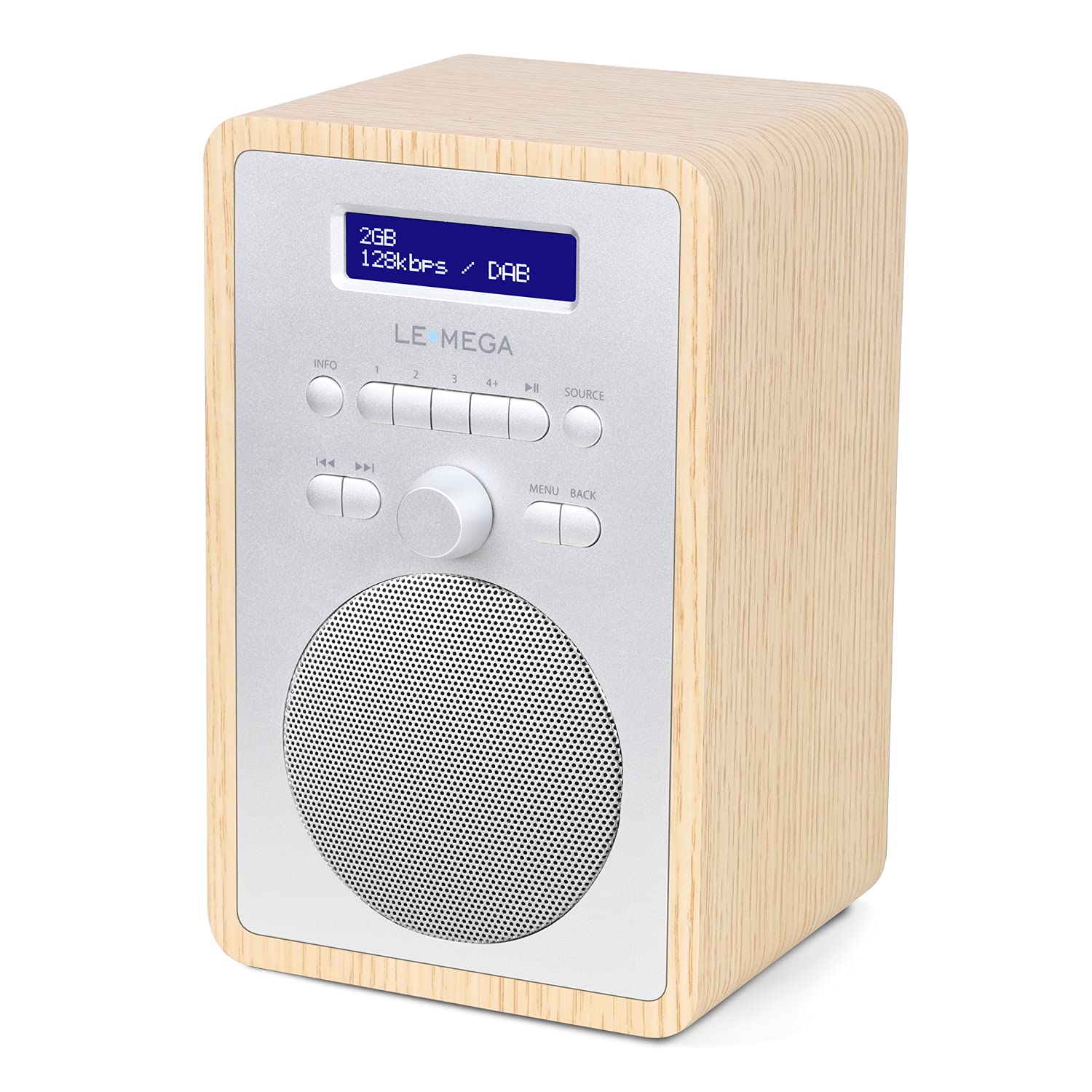 LEMEGA CR2+ DAB/DAB+ Digital Radio,FM Digital Radio,Small DAB Radio mains powered,Dual Alarms Clock,Kitchen Sleep Snooze Timer,20 Preset Stations,Headphones Output,Wood Effect - White Oak Finish