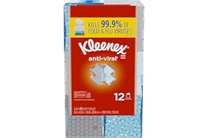 Kleenex Anti-Viral 3-Ply Facial Tissues 12 cube boxes, 55 tissues/box