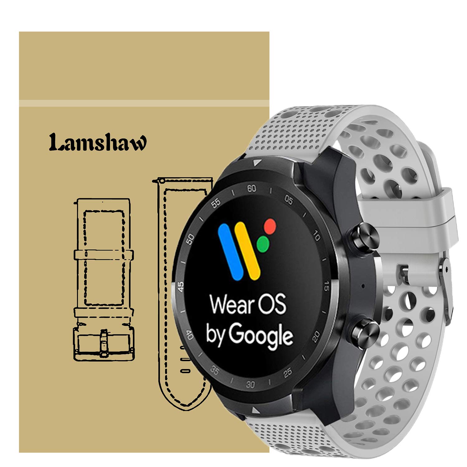 For Ticwatch Pro Band Lamshaw Silicone Replacement Wristbands