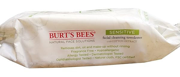 BURT’S BEES SENSITIVE FACIAL CLEANSING TOWELETTES WITH COTTON EXTRACT, 30 COUNT (PACK OF 3)