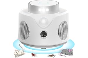 COMIGAL Ultrasonic Pest Repeller Indoor,Rodent Repellent Ultrasonic Plug in,Squirrel Mice/Rat Repellent Attic for House,Electronic Ultrasonic Mouse Repellent Devices,9 LED Strobe Lights 3 Model Switch