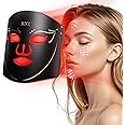 BNU Red Light Therapy for Face, 7 Modes Portable Led Face Mask Light Therapy with Remote Control, Timing Function, Red Light Therapy at Home 105 LED Beads