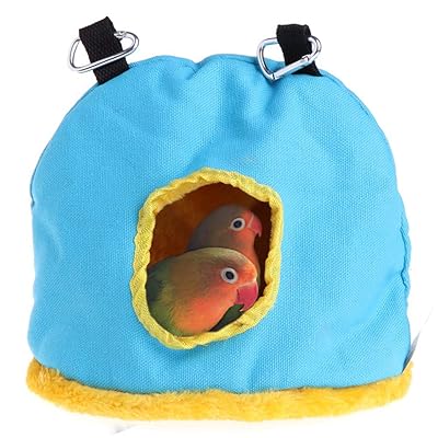 Winter Warm Bird Nest House Bed Hanging Tent Toy for Pet Parakeet Cockatiel Conure Cockatoo African Grey Macaw Amazon Lovebird Budgie Finch Canary Small Medium Parrot Cage Perch