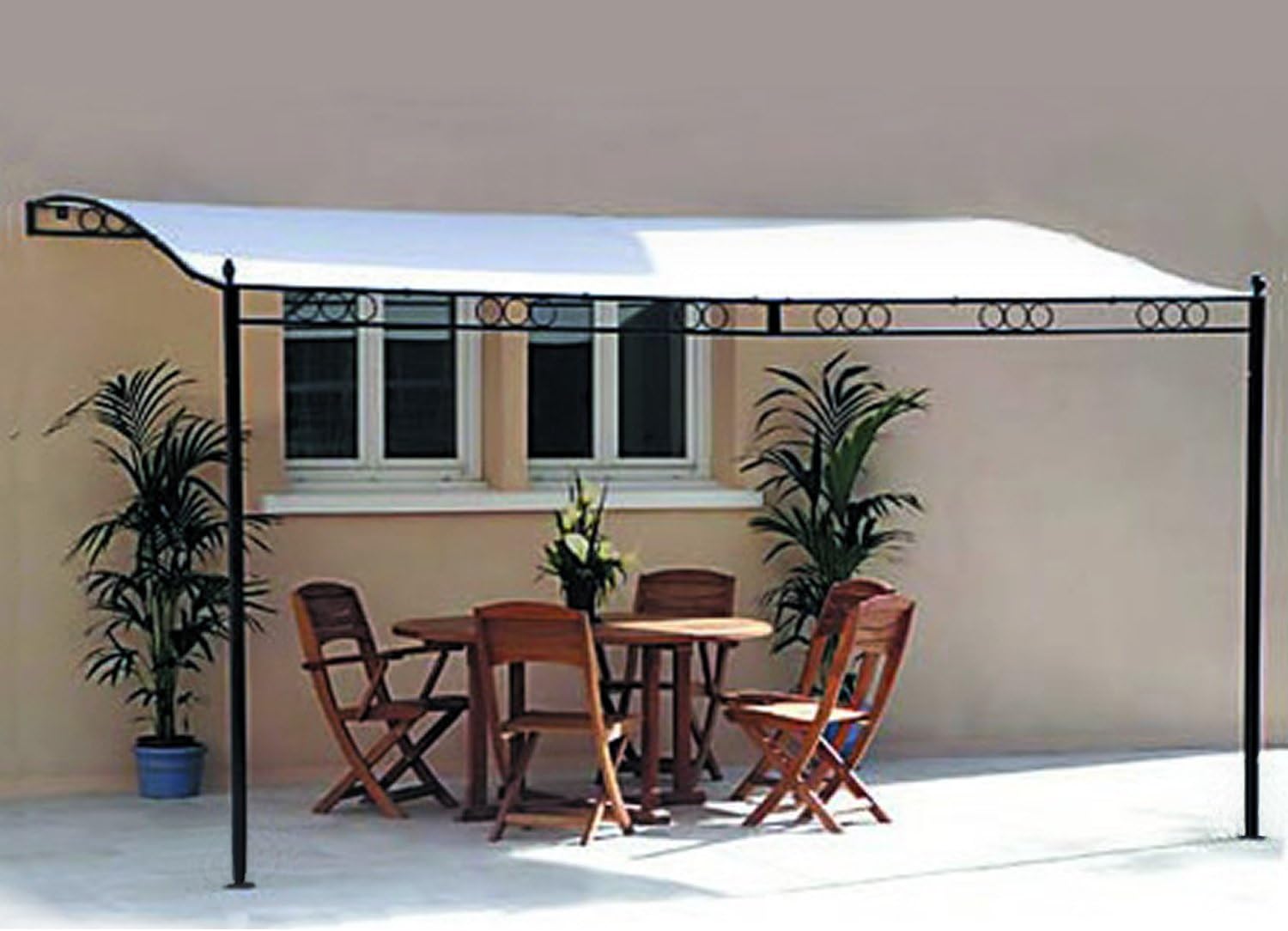 3 5 X 2 5 Meter Wall Mounted Metal Frame Pergola Canopy Awning