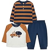 Little Me Clothes for Baby Boys' 3-Piece Play Sets, 2 Teeshirts and 1 Jogger, Everyday Play, 12 Months to 4 Toddler
