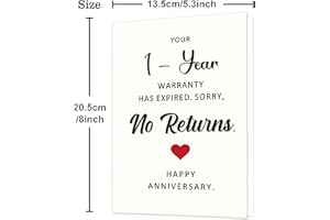 Funny Simple Thank You Card 1st Anniversary Card for Husband, Wife, Couples - 1 Year Anniversary Card Gifts for Boyfriend, Gi