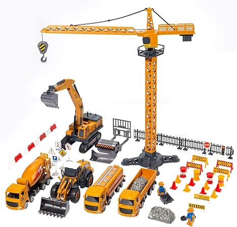 Amazon Cute Stone 建設車両 47pcsセット 合金製 Diyカー 90度旋回可 ショベルカー 掘削機 工事現場 建設トラクター 作業車両 ミニカー 合金強化版 エンジニア車両 車おもちゃ 模型 室内遊び 知育玩具 大工 男の子 誕生日 プレゼント 贈り物 クリスマス 入園祝い 建設