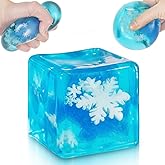 Ice Squishy Stress Cube Fidget Toys Adults, Luminous Snowflakes 5cm(1.97") Glow in The Dark Sensory Toys for Kids with Autism for Kids Squeeze Toys for Anxiety Stress Relief