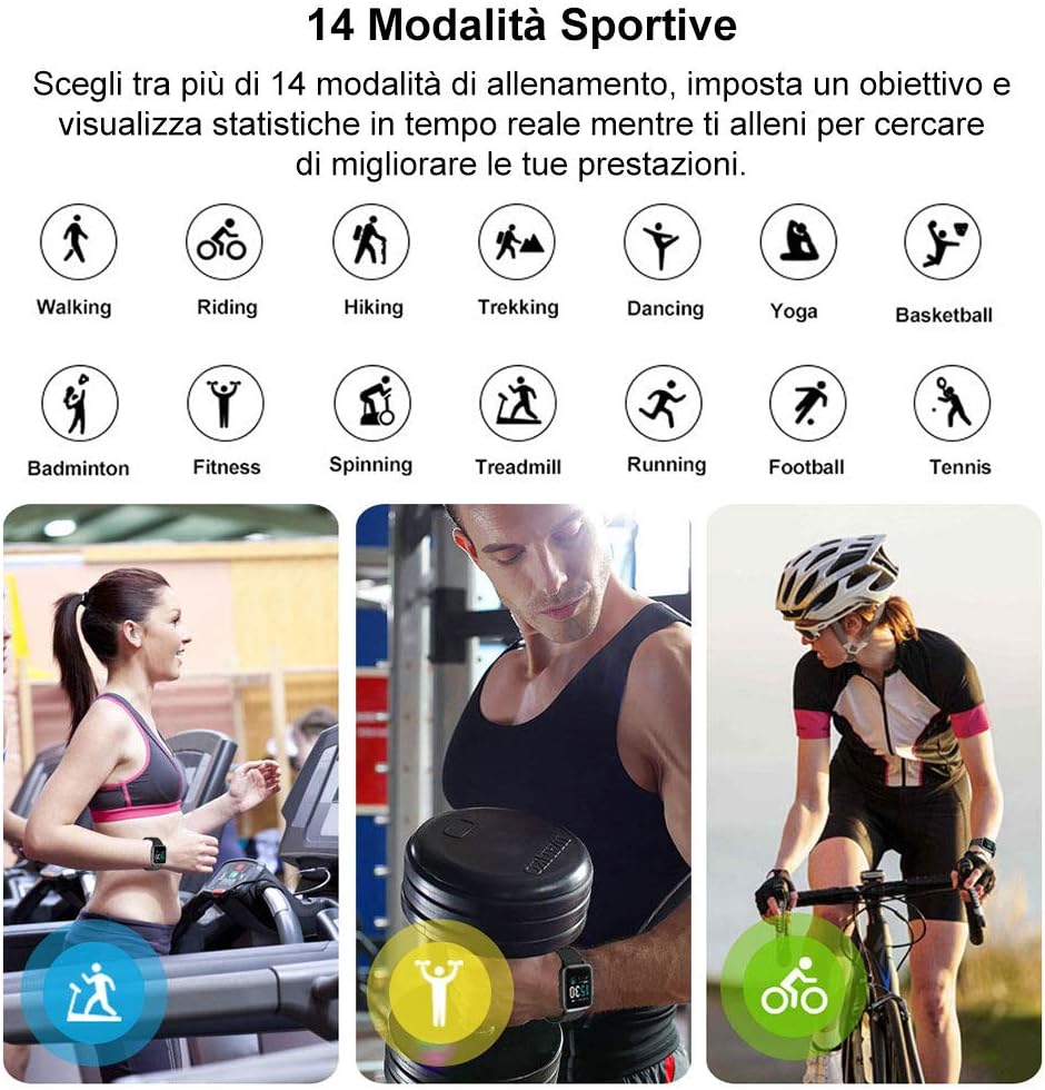 Yamay TE020-BK-F-IT smartwatch fitness