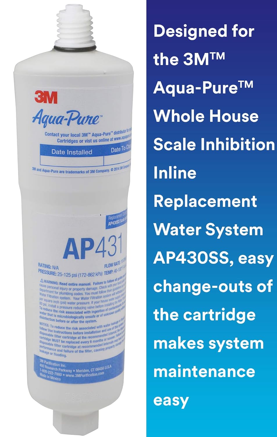 3M Aqua-Pure Whole House Scale Inhibition Inline Water System AP430SS, Helps Prevent Scale Build Up On Hot Water Heaters and Boilers: Industrial & Scientific