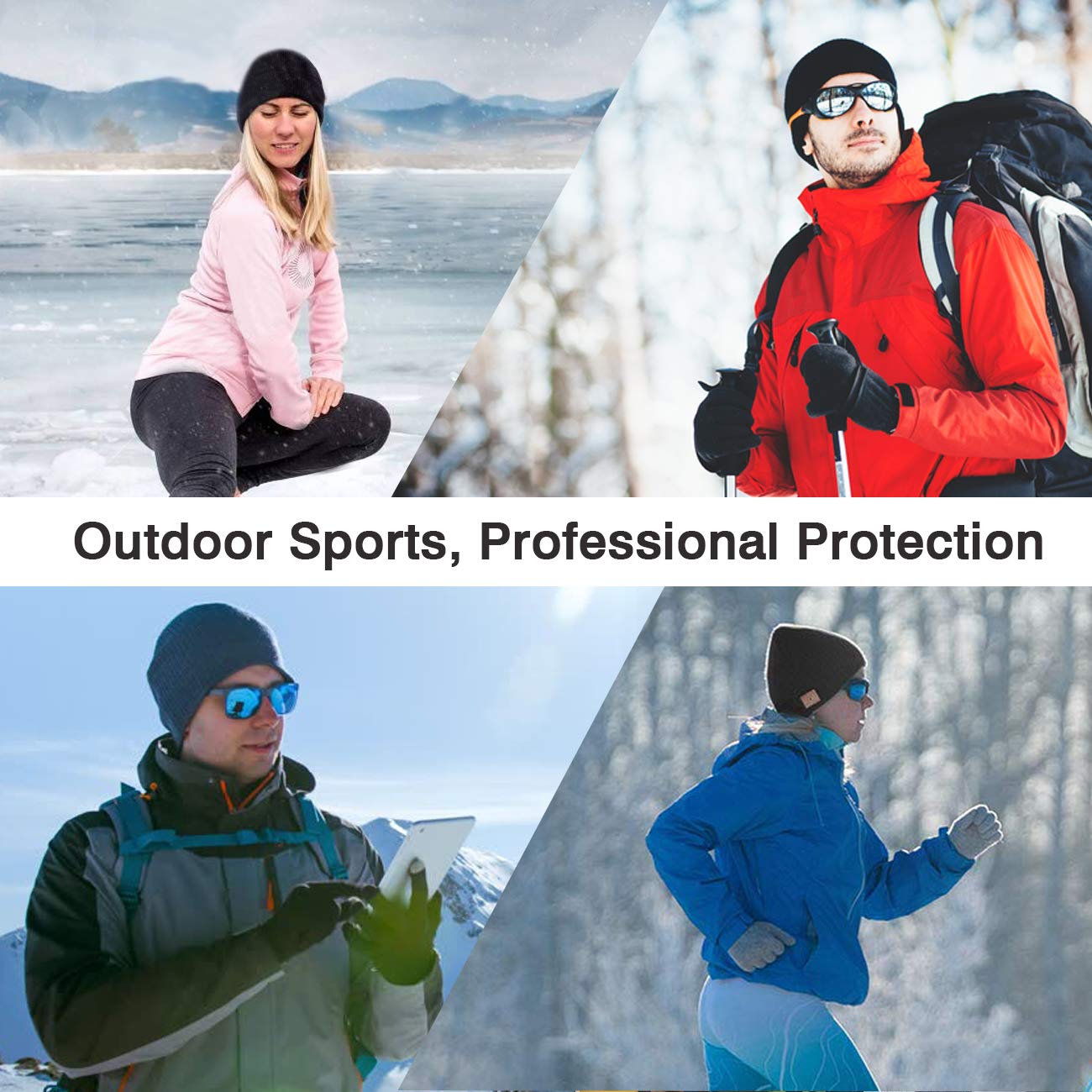 Lukasa Bluetooth Beanie Hat,Mens Gifts Unisex Wireless Knitted Cap Winter Warm Hats