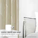 Deconovo Blackout Curtains Eyelet Silver Wave Foil 52x84 Beige 2 Panels view 4