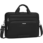 MOSISO 15.6 inch Laptop Bag for Men, 15-16 inch Computer Bags Compatible with MacBook Pro 16 inch,HP,Dell,Lenovo,Notebook, Briefcase Messenger Shoulder Bag with 2 Front Horizontal Pockets&Belt, Black